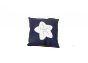 Blue Square Accent Pillow with Nautical White Star