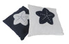 White Square Accent Pillow with Nautical Blue Star