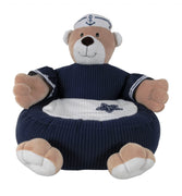 Blue and White Nautical Teddy Plush Chair