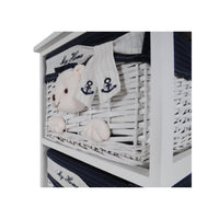 Blue and White Two Nautical Baskets in Stand