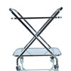 Modern Chrome X Shape Rolling Bar Cart