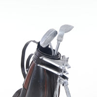Handmade Vintage Black Golf Bag Sculpture