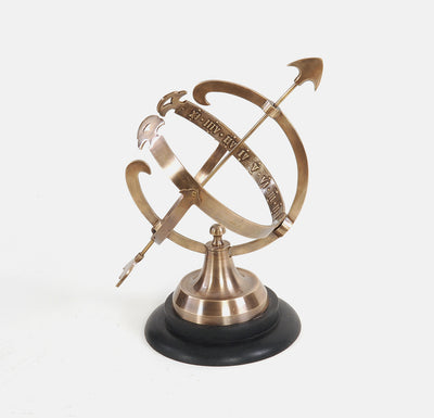 Brass Armillary On Wooden Base