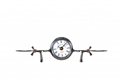 Vintage Look Aluminum Airplane Table Clock