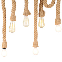 Rustic Natural Six Bulb Straight Chandelier