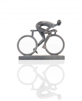 Minimalist Cyclist Cement Finish Statue