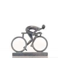 Minimalist Cyclist Cement Finish Statue