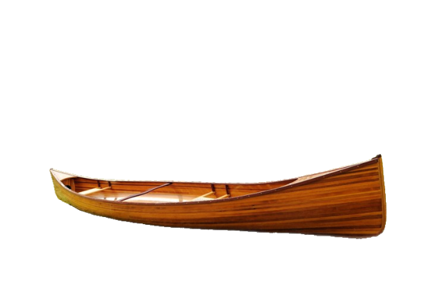 31.5" x 187.5" x 24" Wooden Canoe