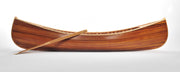 6' Wooden Canoe Matte Finish Boat Model Sculpture