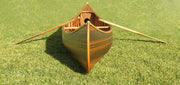 28.5" x 144" x 21"Matte FinishWooden Canoe With Ribs Curved Bow