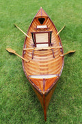 39.5" x 190" x 25.5" Traditional Wooden Canoe With Ribs