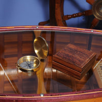 Shiny Brass Marine Compass with Lid