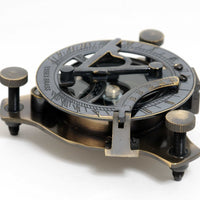 3.25" Antiqued Brass Sundial Compass in RoseWood Box