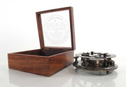 5" x 5" x 4" Sundial Compass in Wood Box Large