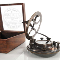 5" x 5" x 4" Sundial Compass in Wood Box Large