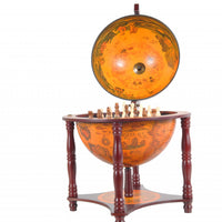 16.5" x 16.5" x 22" Red Globe with Chess Holder