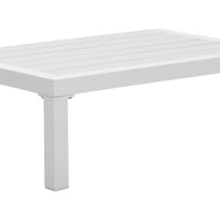 28" x 18.1" x 10.2" White, Polyresin, Powder Coated Aluminum, Side Table
