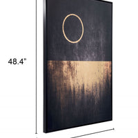 Modern Black and Gold Moon Canvas Wall Art