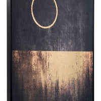 Modern Black and Gold Moon Canvas Wall Art