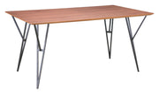 63" x 35.4" x 29.9" Walnut &amp; Black, Walnut Veneer, Painted Steel, Dining Table