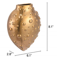 Matte Gold Stoneware Wall Vase