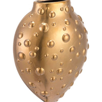 Matte Gold Stoneware Wall Vase