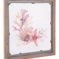 Casual Coastal Scallop Shell and Starfish Wall Art