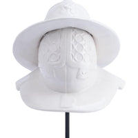 White Ceramic Military Helmet Sculpture