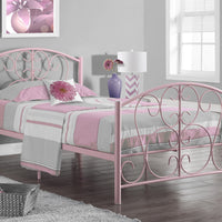 41" X 78" X 37" Pink Metal Twin Bed Frame