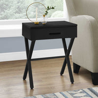 18.25" X 12" X 22.25" Black Metal Accent Table