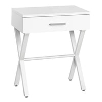 18.25" X 12" X 22.25" White Metal Accent Table