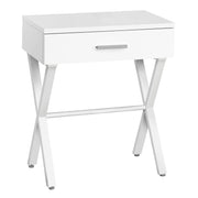 18.25" X 12" X 22.25" White Metal Accent Table