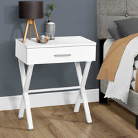 18.25" X 12" X 22.25" White Metal Accent Table
