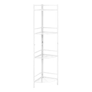 18.5" X 13.5" X 57.75" White Metal Corner Etagere Bookcase