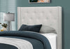 82.75" X 45.25" X 49.75" Light Grey Velvet With Chrome Trim Twin Bed