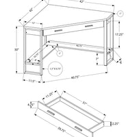 42" X 42" X 30" Black Reclaimed Wood Corner Computer Desk