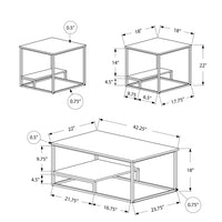 Dark Taupe Black Metal Table Set - 3Pcs Set