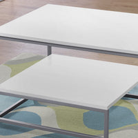 White Silver Metal Table Set - 3Pcs Set