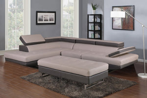 124" X 94" X 36" Twoto Tone Sectional LAF