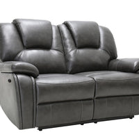 146" X 76" X 80" Gray Power Reclining Sofa Love