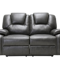 146" X 76" X 80" Gray Power Reclining Sofa Love