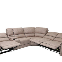 91 X 114" X 41" Beige Power Reclining Sectional