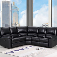 80" X 80" X 39" Black Power Reclining Sectional