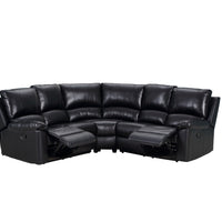 80" X 80" X 39" Black Power Reclining Sectional