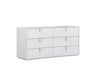 62" X 19" X 30" White Dresser