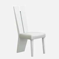 Set of 2 Contemporary Sleek Solid White Dining Chairs