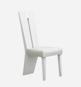 Set of 2 Contemporary Sleek Solid White Dining Chairs