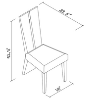 Set of 2 Contemporary Sleek Solid White Dining Chairs