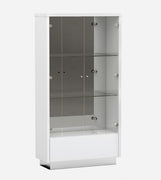 68" Silver And White Standard Display Stand With One Drawer