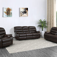 183" X 114" X 120" Dark Brown Sofa Set